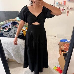 Petal & Pup Black Dress with Cutout Detail